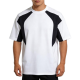 Men's White & Black Oversized Contrast-Panel T-Shirt