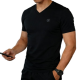 Men's Black V-Neck Slim-Fit Performance T-Shirt