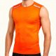 Men's Orange Gradient Compression Sleeveless Tops – Quick Dry Mesh Baselayer for Intense Training