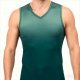 Men's Ombre Green Sleeveless Compression Shirts – Quick Dry Baselayer for Summer Workouts